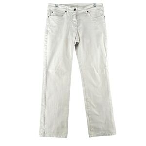 Eileen Fisher White Straight Leg Jeans Mid Rise Womens Medium 34x29.5 Casual